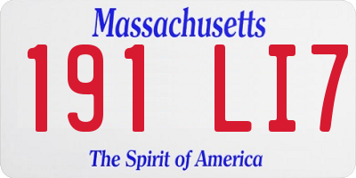 MA license plate 191LI7