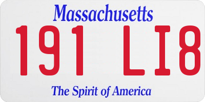 MA license plate 191LI8