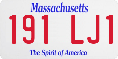 MA license plate 191LJ1