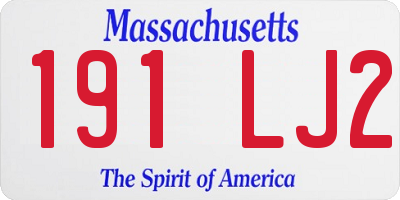 MA license plate 191LJ2