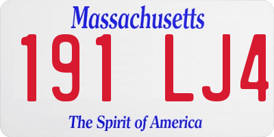 MA license plate 191LJ4