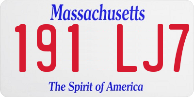 MA license plate 191LJ7