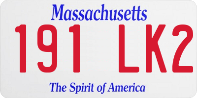 MA license plate 191LK2