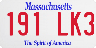 MA license plate 191LK3