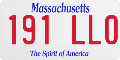MA license plate 191LL0