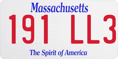 MA license plate 191LL3