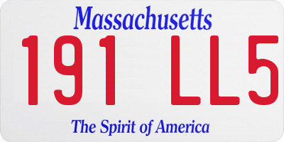 MA license plate 191LL5