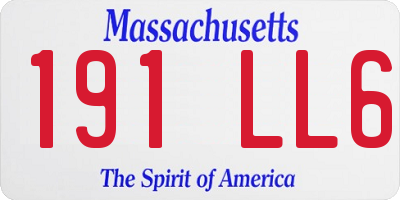MA license plate 191LL6