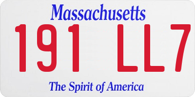 MA license plate 191LL7