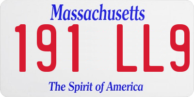 MA license plate 191LL9