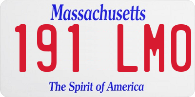 MA license plate 191LM0