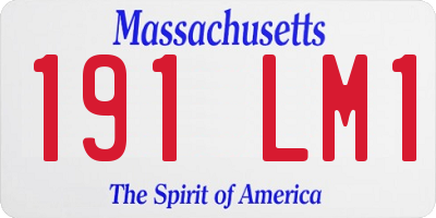 MA license plate 191LM1