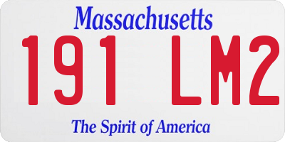 MA license plate 191LM2