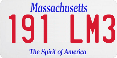 MA license plate 191LM3