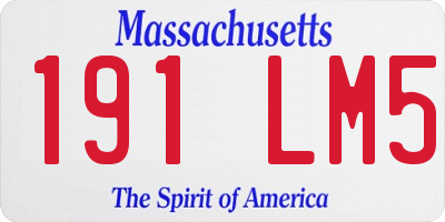 MA license plate 191LM5