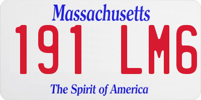 MA license plate 191LM6