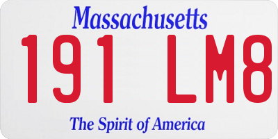 MA license plate 191LM8
