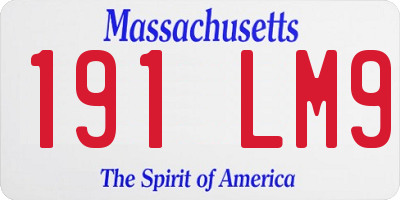 MA license plate 191LM9