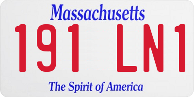 MA license plate 191LN1
