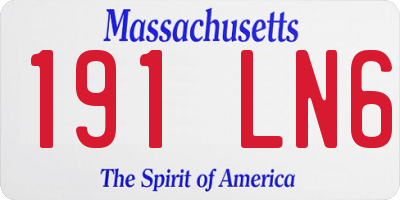 MA license plate 191LN6