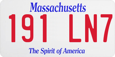 MA license plate 191LN7