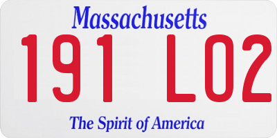 MA license plate 191LO2
