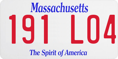 MA license plate 191LO4