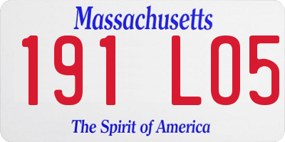 MA license plate 191LO5