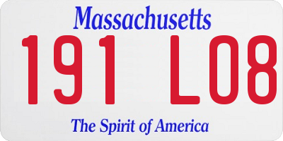 MA license plate 191LO8