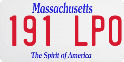MA license plate 191LP0