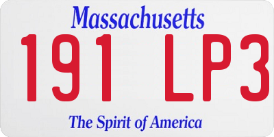 MA license plate 191LP3