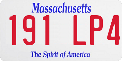 MA license plate 191LP4