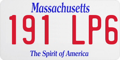 MA license plate 191LP6