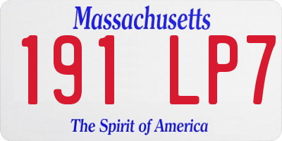 MA license plate 191LP7