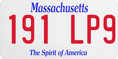 MA license plate 191LP9