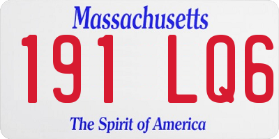MA license plate 191LQ6