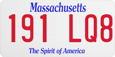 MA license plate 191LQ8
