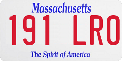 MA license plate 191LR0