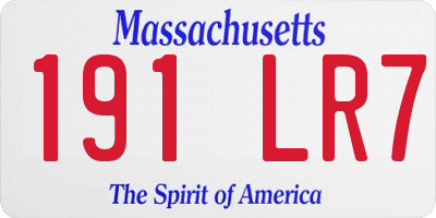MA license plate 191LR7