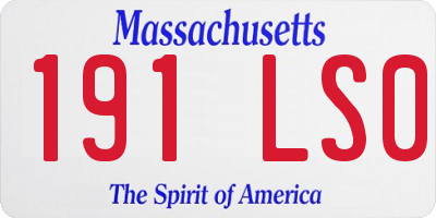 MA license plate 191LS0