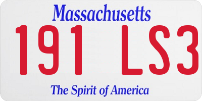MA license plate 191LS3