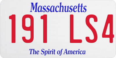 MA license plate 191LS4