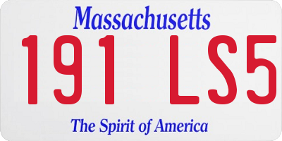 MA license plate 191LS5