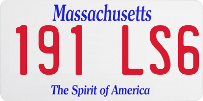 MA license plate 191LS6