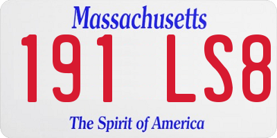 MA license plate 191LS8
