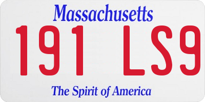 MA license plate 191LS9