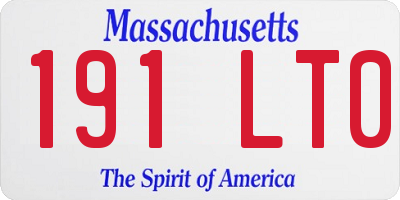 MA license plate 191LT0