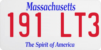 MA license plate 191LT3