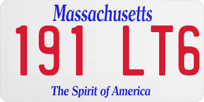 MA license plate 191LT6