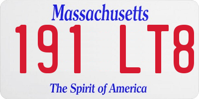 MA license plate 191LT8